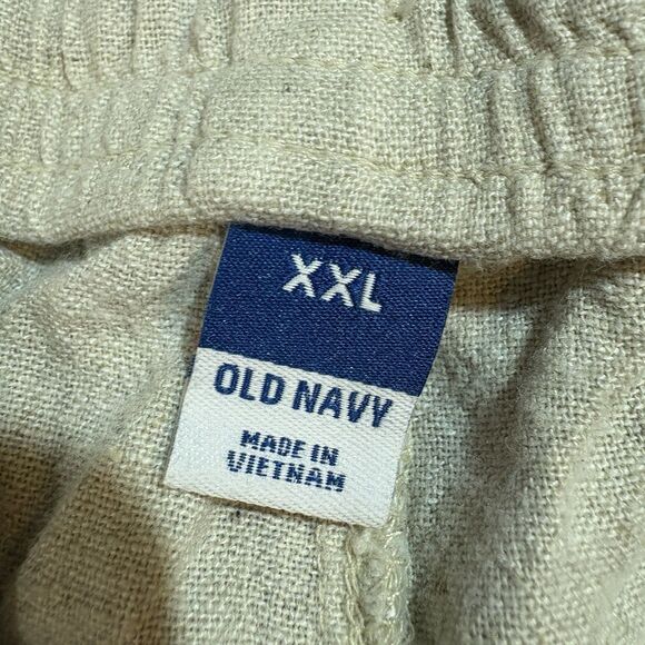 Old Navy Linen Crop Pants Womens XXL Beige Relaxed Fit Coastal Resortcore Boho - Picture 3 of 9
